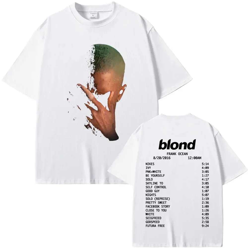 Rapper Frank Fashion Vintage Graphic T-shirts Men Women Ocean Hip Hop Trend T Shirts Blond  T-shirt Man Tshirt