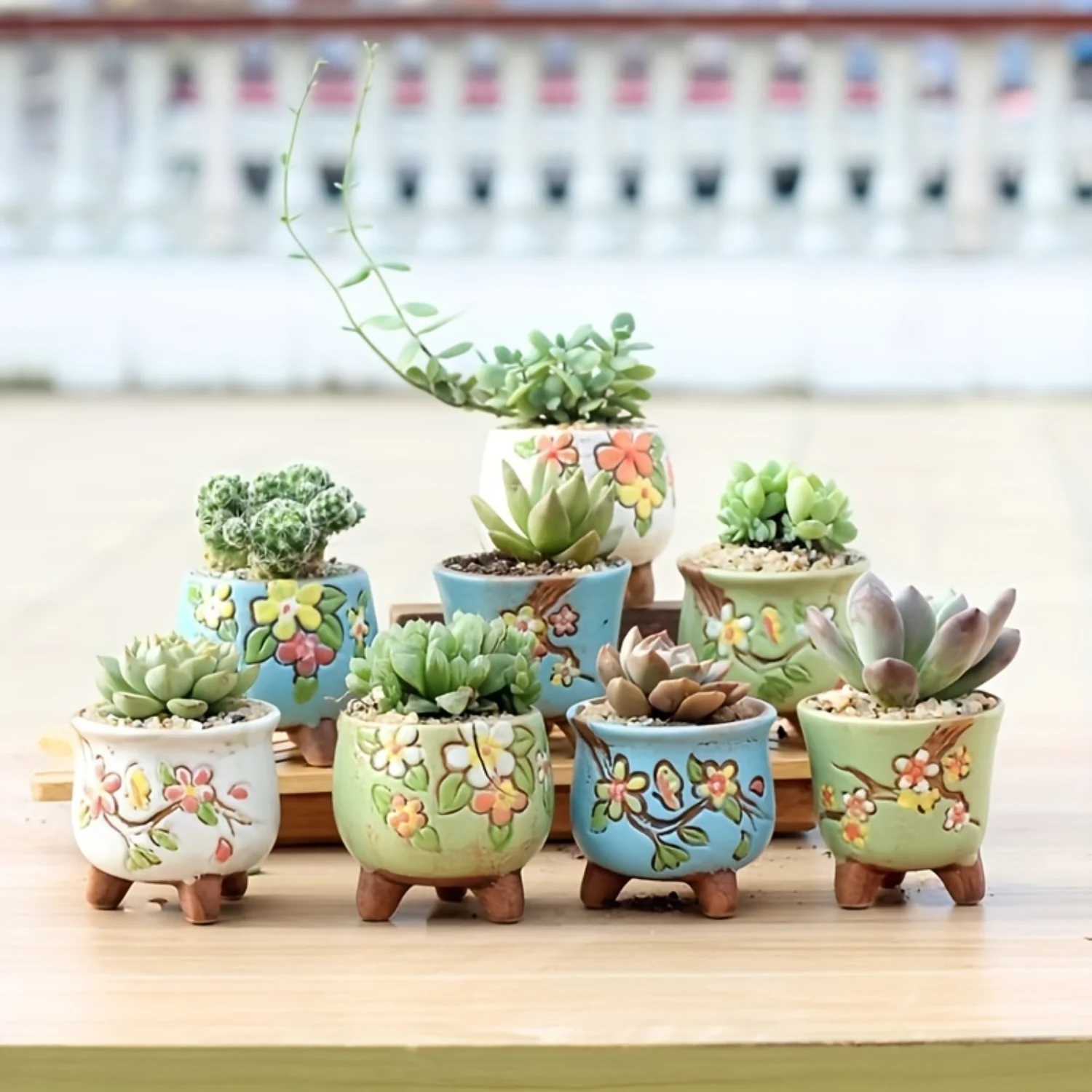 3pcs, The New Korean-style Multi-meat Mini  Pot Ceramic Thumb Pot Retro Rough Pottery Color Hand-painted Multi-meat Pot, Hand-pa