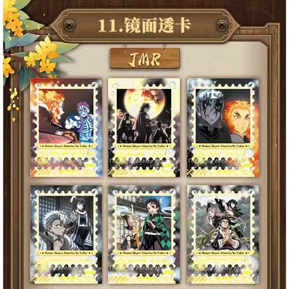 Cartão de coleção demon slayer favorito das crianças batalha de sangue quente juventude anime cartão de personagem periférico presentes de natal brinquedos
