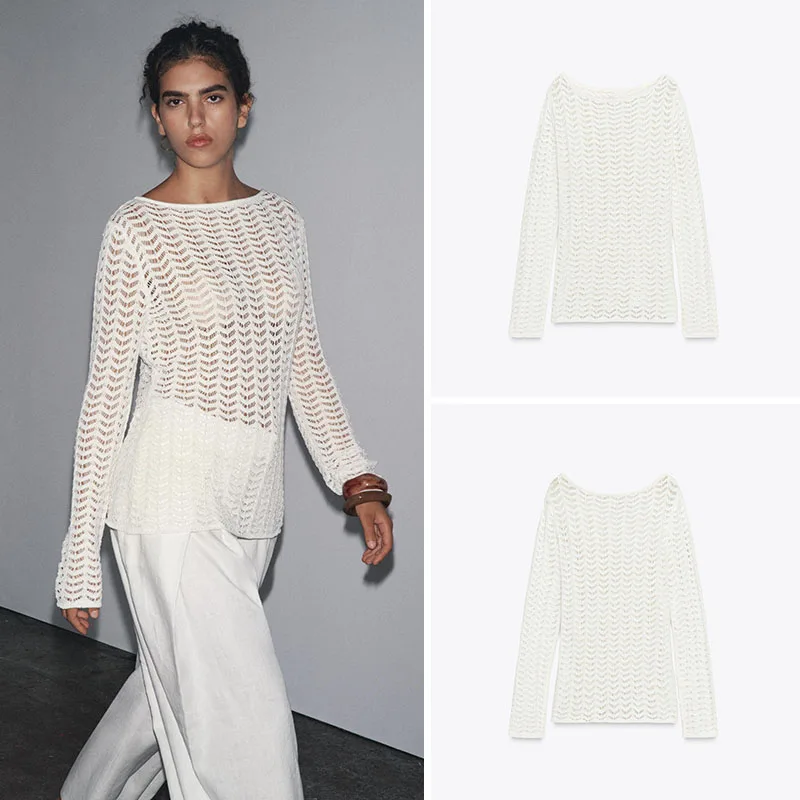 

Summer New Arrival Women's Loose Texture Open Front Knitwear Long Sve round Ne Pullover Commute Sle Single Piece