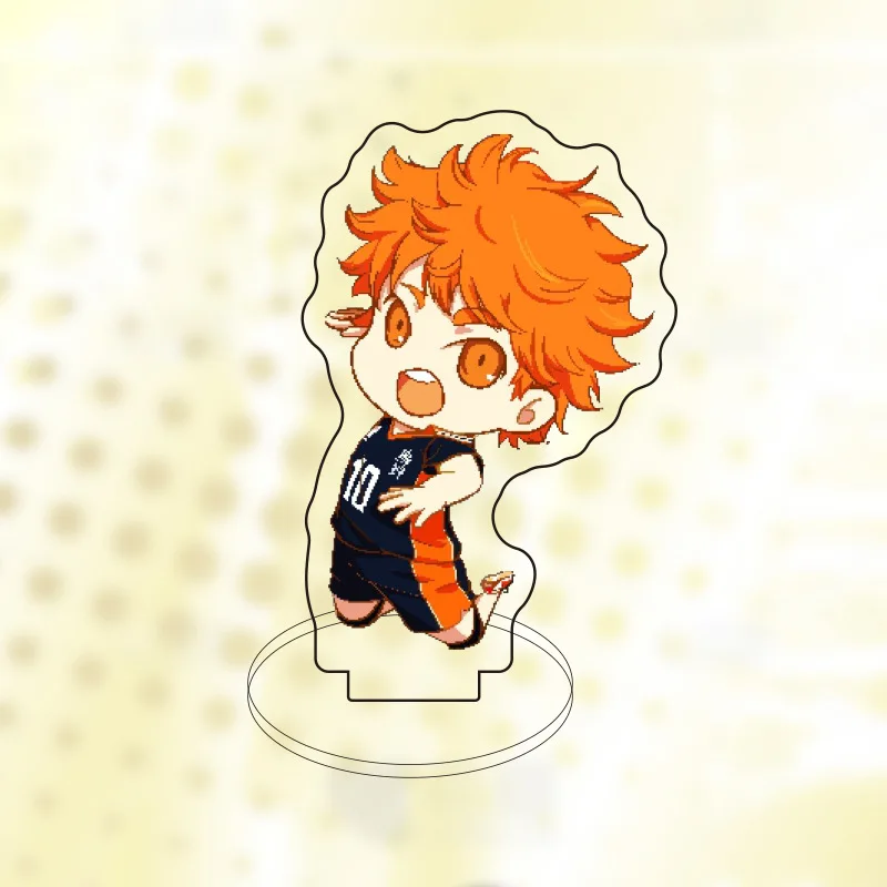 Hete Anime Acryl Staande Plaat Hinata Shoyo Schattige Q-Versie Mini Ornament Springbal Houding Brithday Cadeau Voor Vriend