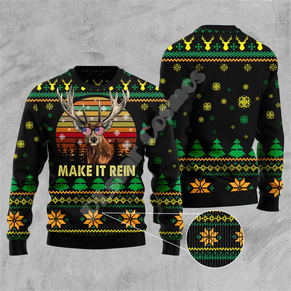 

Christmas Halloween Tree Santa Claus Tattoo Animal Ugly Sweater Streetwear 3DPrint Harajuku Casual Pullover Winter Sweatshirts Z