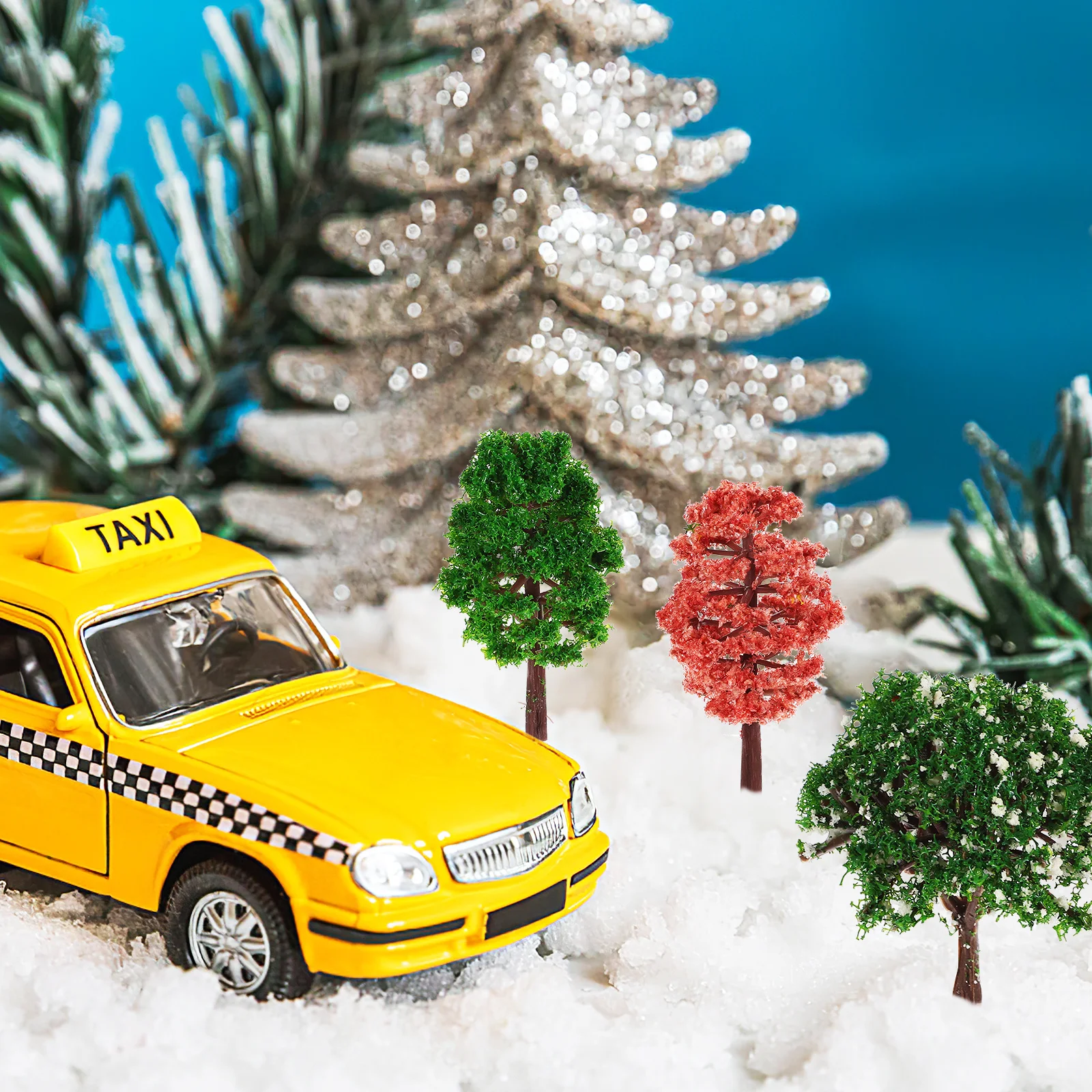 

12Pcs Fake Tree Set Bright Color Miniature Trees for Landscape Scenery Train Railways DIY Craft Garden Decoration