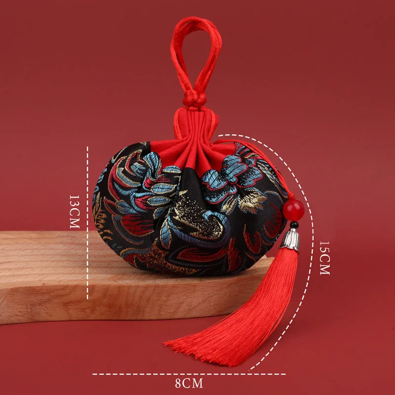 20pcs/Lot 8*13cm Ancient Style Wallet Chinese Traditional Embroidered Sachets Slik Drawstring Bags Empty Gift Hanging Bag