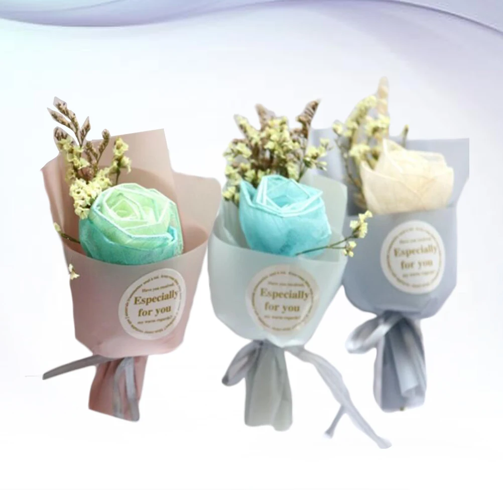 

3 Pcs Miniature Bouquet Small Flower Roses Diffuser Dry Decor Aroma Wedding Props Long Lasting Fragrance Safe Dried Flowers