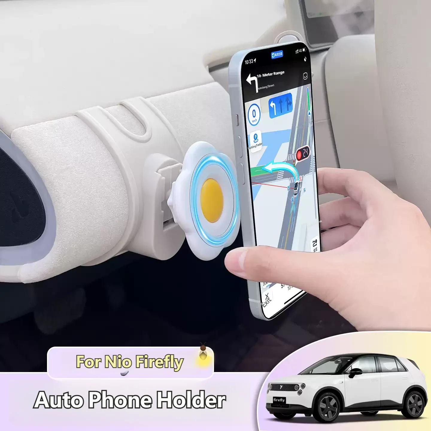 For Nio Firefly Auto Phone Holder Car Snap-Fit Mount Mobile Phone Holder Cell Phone Stand Magnetic Universal Your Phone