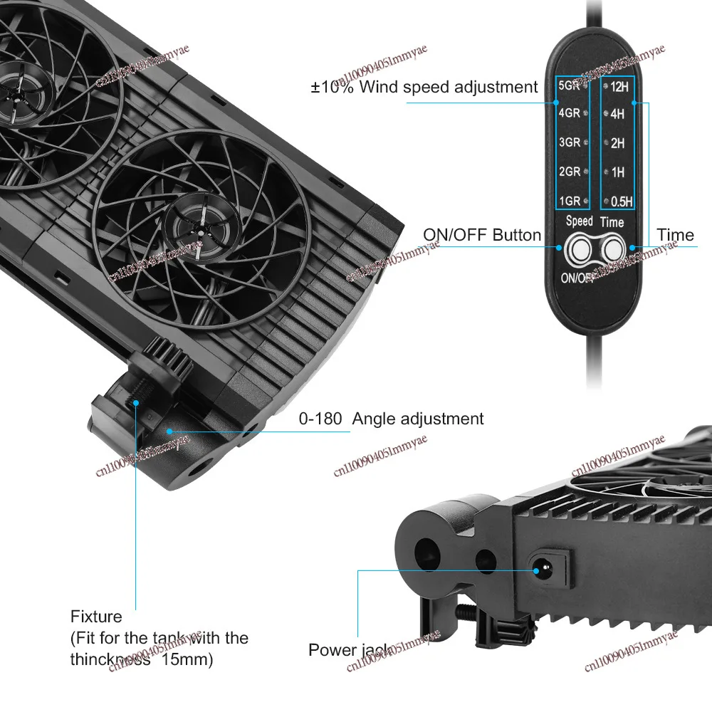 Aquarium Cooling Fan Cooling, Wall Mount Fan with Regulator