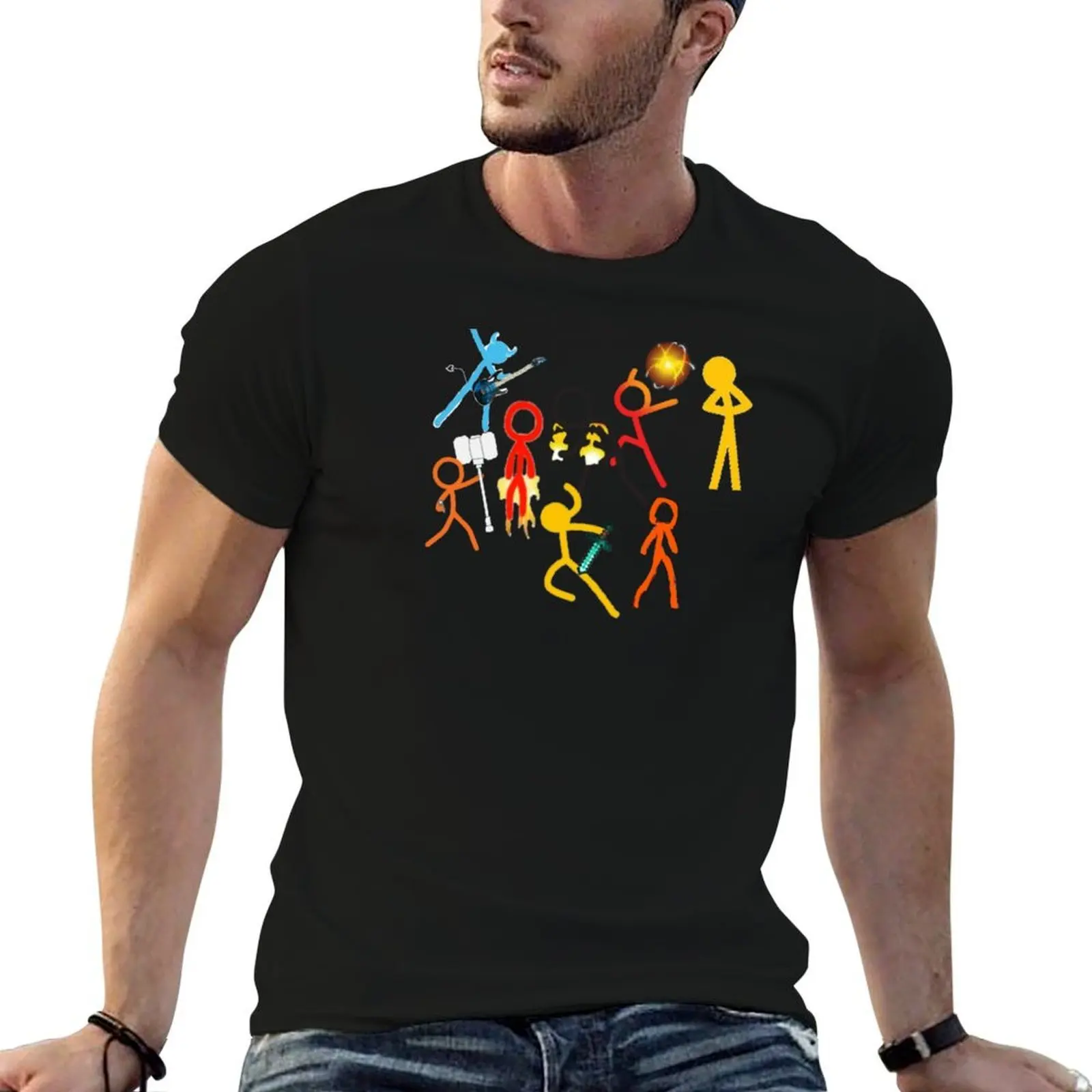 alan becker fuuny cute design stickers alan becker T-Shirt black cotton t-shirt plain for man package t shirt man luxury T-Shirt