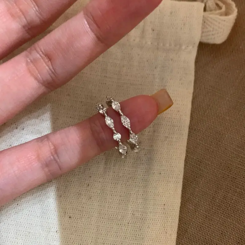 Titanium Steel Non Tarnish Marquise Diamond Stackable Band Ring No Need To Remove When Hand Washing