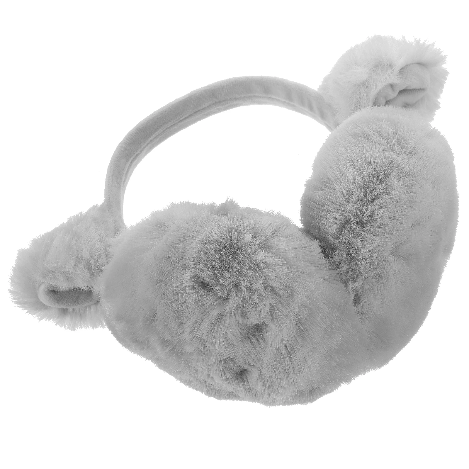 

Cat Ear Earmuffs Headband Winter Foldable Warmers Grey Faux Women Baby Earmuff Cuff Tail Cute Cozy Safe Material Lightweight