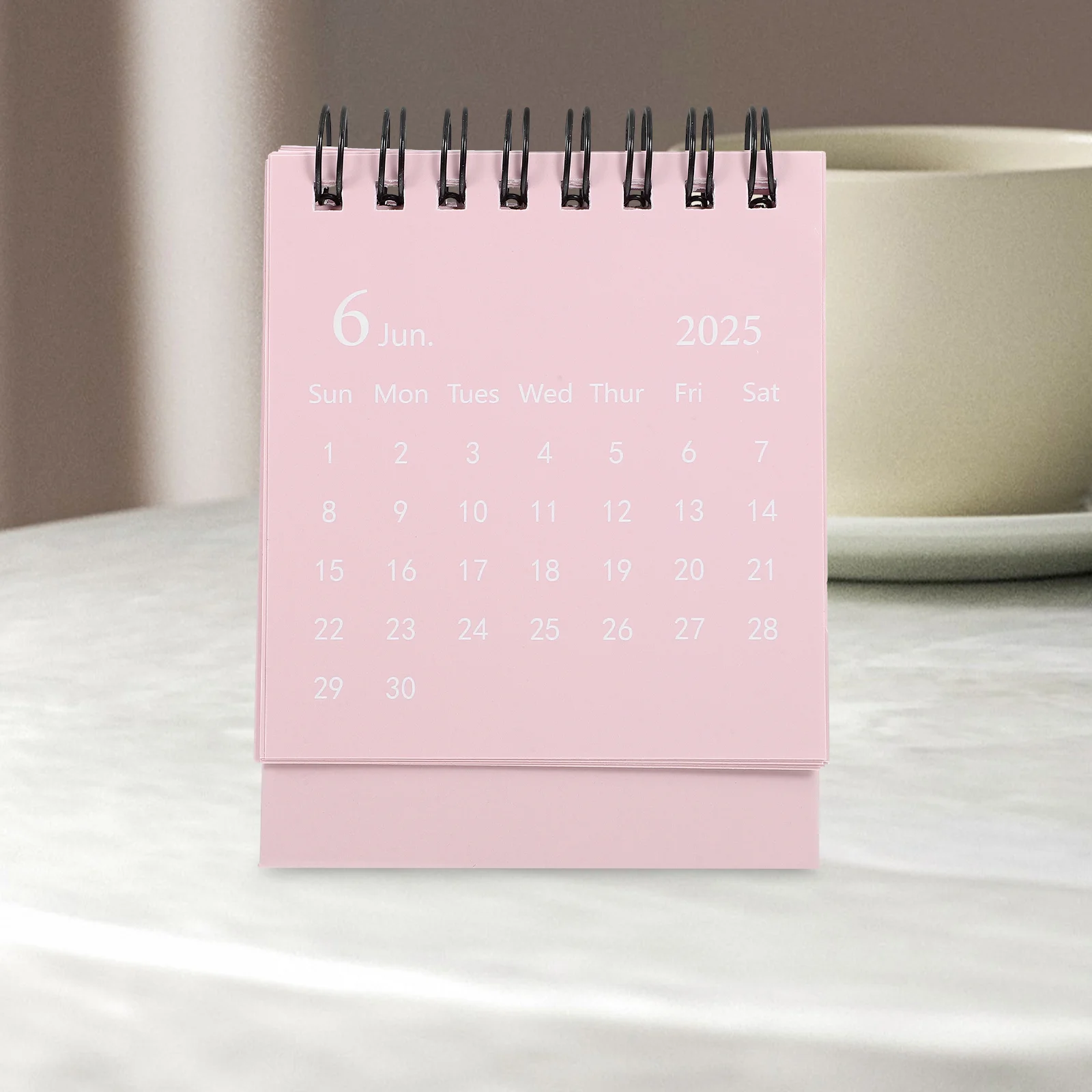 Calendario de encuadernación en espiral Mini escritorio Digital decorativo papel blanco mesa pequeña de escritorio mensual