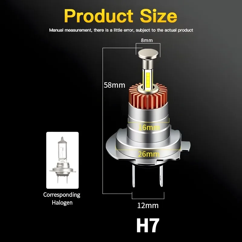 80 واط R7S 360 درجة 4 الجانب مصباح تلقائي LED المصابيح الأمامية سطوع عالية H7 H11 H4 فك نماذج السيارات الأوروبية #4