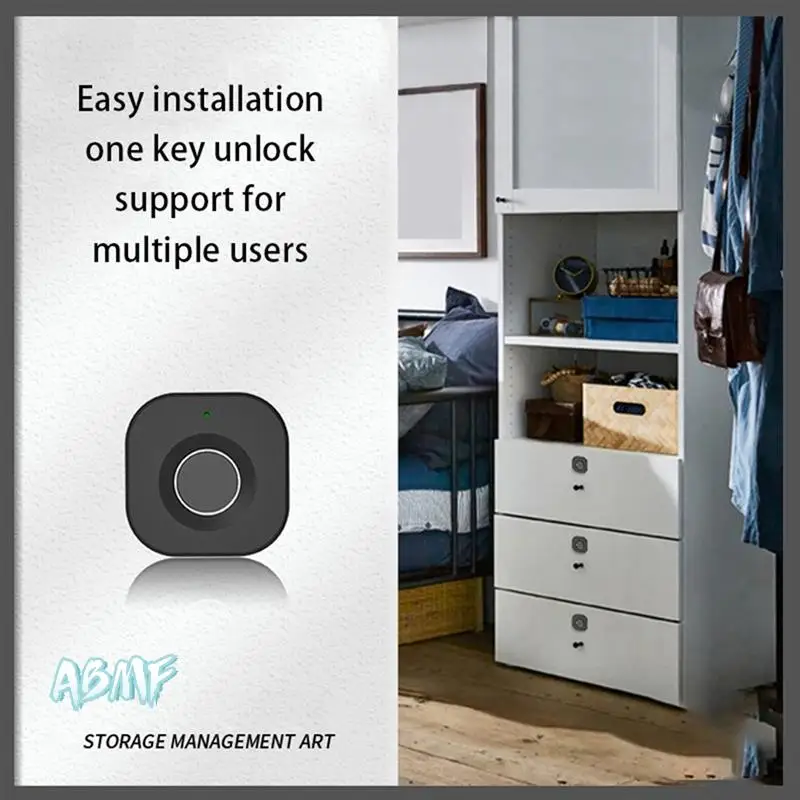 

ABMF-Smart Home Biometric Fingerprint Lock Drawer Electronic Lock Privacy Keyless Security Protection For Office/Home