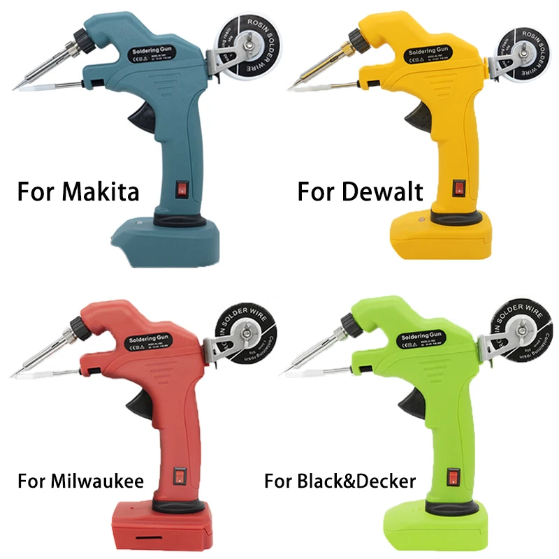 Cordless Soldering Gun for Makita/Dewalt/Milwaukee/Bosch 18V 20V Li-ion Battery Electric Solder Gun Soldering Iron Station