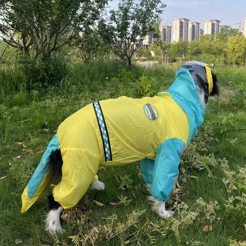 

Dog Raincoat Waterproof Full Coverage Large Dog Golden Hair Chai Dog Labrador Four Foot Jumpsuit Reflective Rain Pet Poncho 3XL-