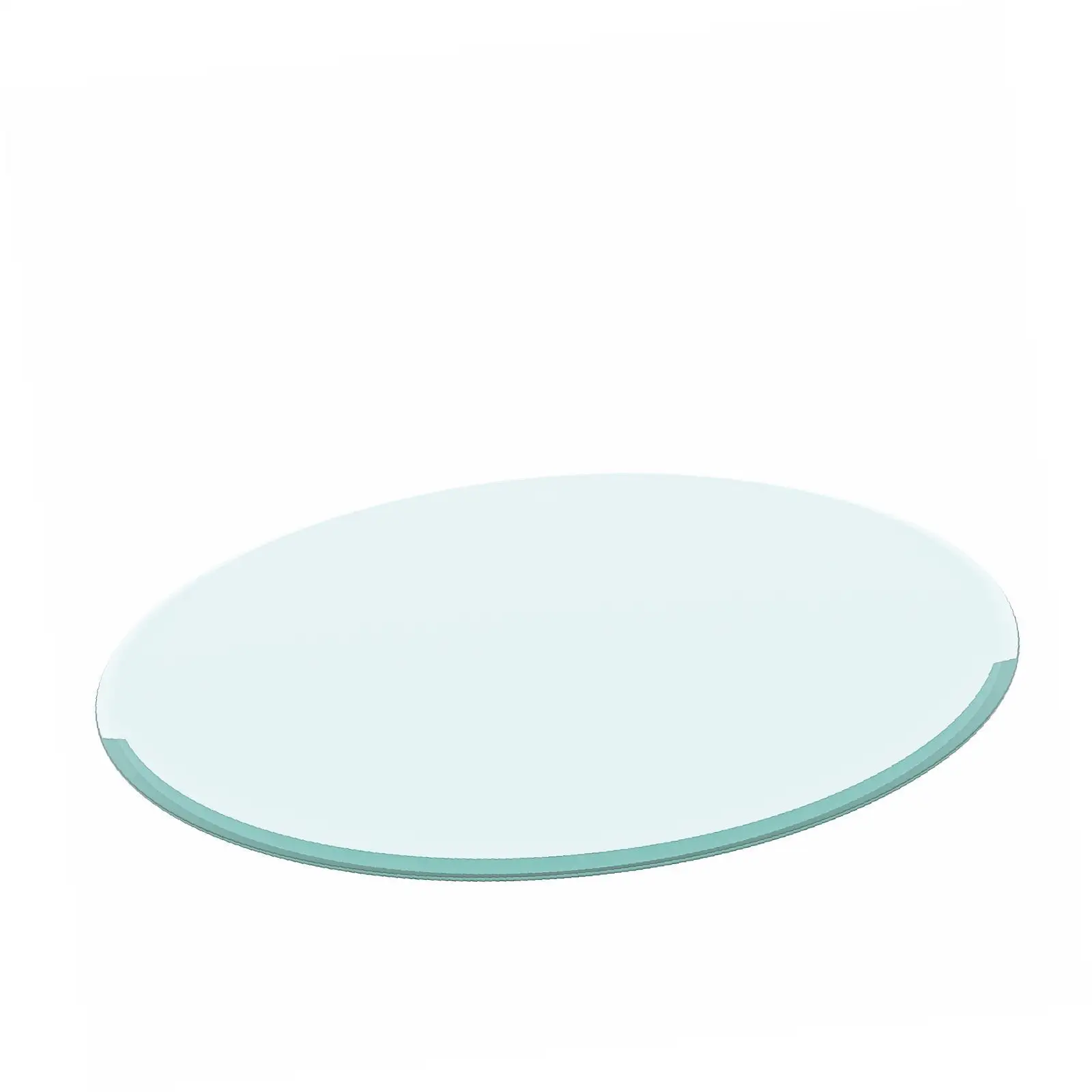 سطح طاولة من الزجاج المقسى المستدير مقاس 32 بوصة من الزجاج الشفاف مقاس 2/5 بوصة مشطوف سميك