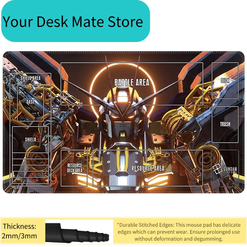Gundam Tabletop Game Mat Non-Slip Battle Area Mouse Pad for Office & Home