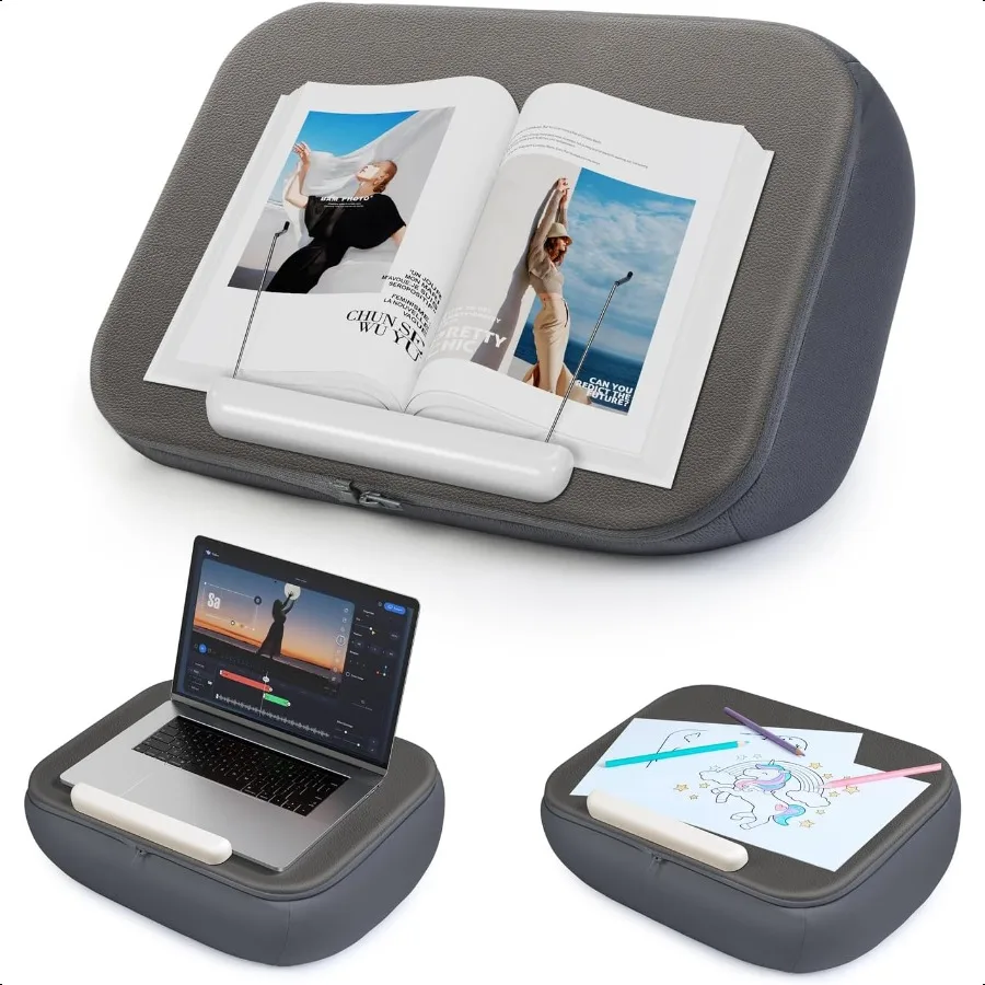 

Bean Bag Laptop Lap Desk Soft Cushion Stand for Book Laptop Tablet Book Pillow Holder for Reading in Bed Lap Desk Ideal for Wor