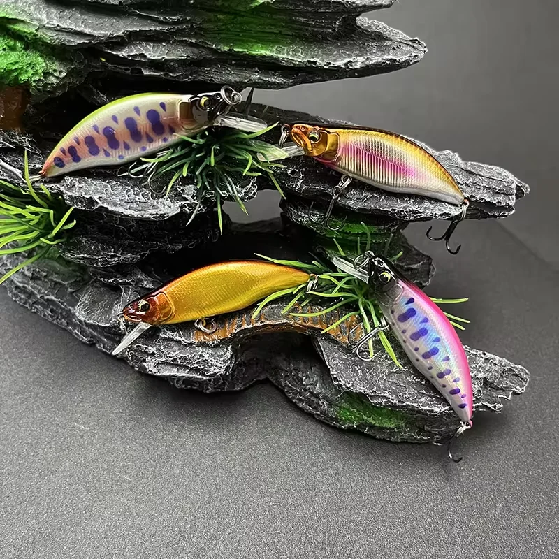 TSUYOKI الحدباء 46 غرق البلمة 46 مللي متر 4 جرام نهر الصيد Ajing لعبة إغراء البلاستيك سمك السلمون المرقط الطعم الثنائي GH46 الحدباء Wobblers