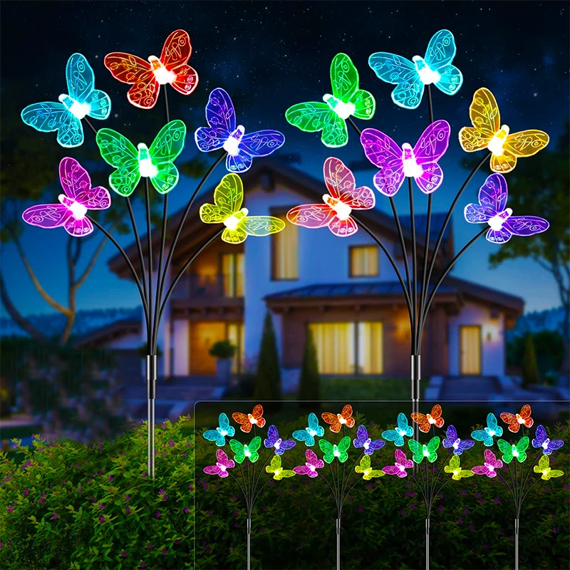 

LED Butterfly Solar Lights Garden Decoration Butterfly Lights Outdoor Waterproof Patio Villa Yard Path Solar Lamp