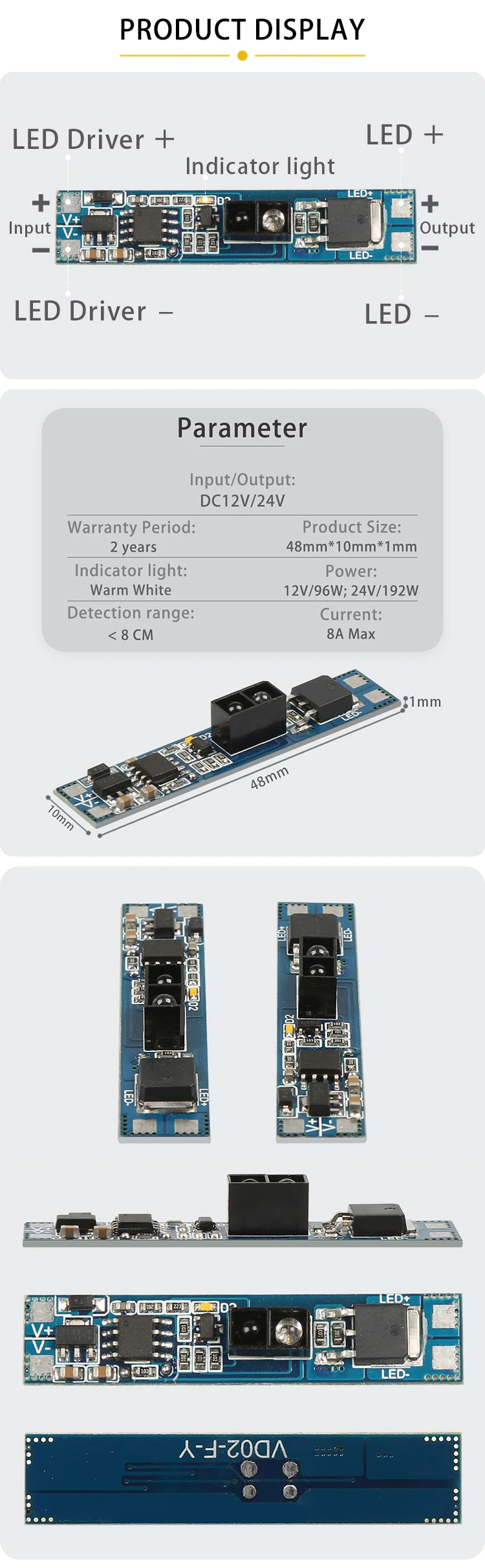 Schranktür-Öffnungssensor-Schalter, LED-Lichtstreifen-Controller, 12V/24V-Sensorschalter – Detail 4