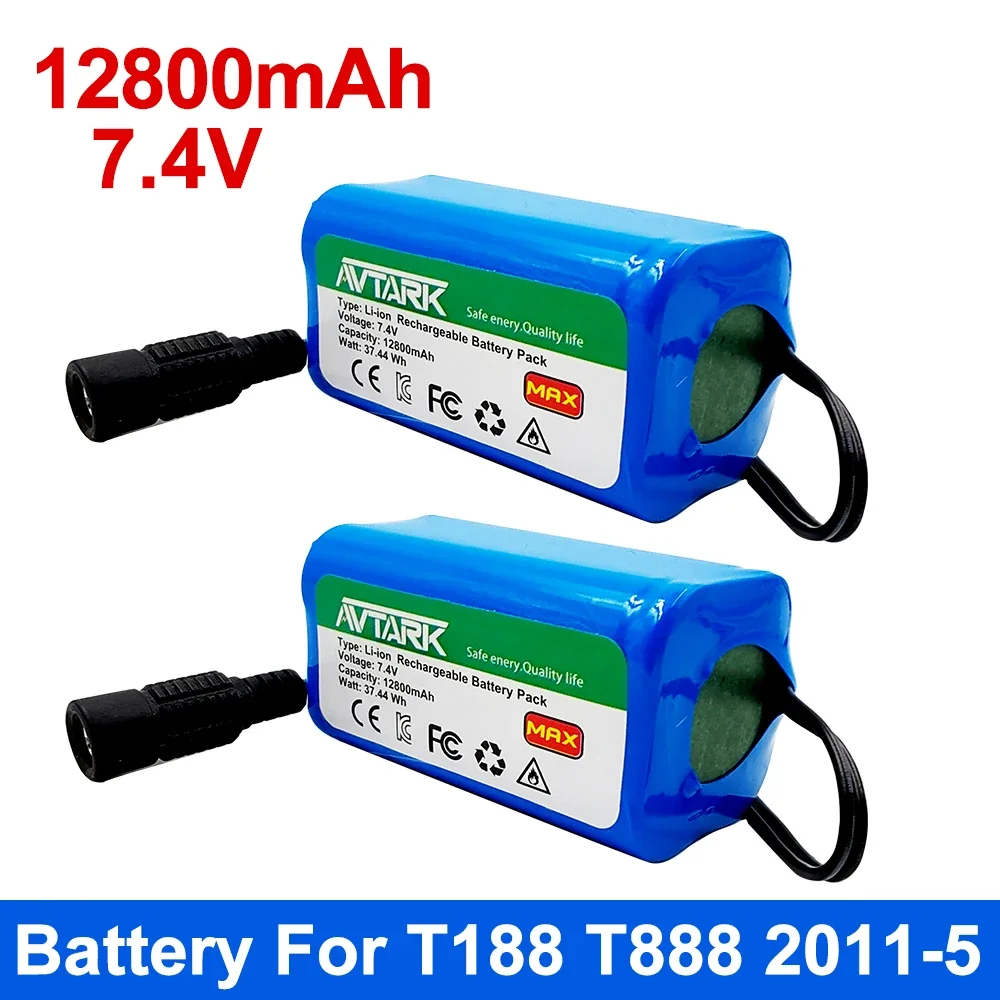 2024 업그레이드 7.4V 12800mAh 배터리, 리모컨 RC 낚시 미끼 보트 부품, T188 T888 2011-5 V007 C18 H18