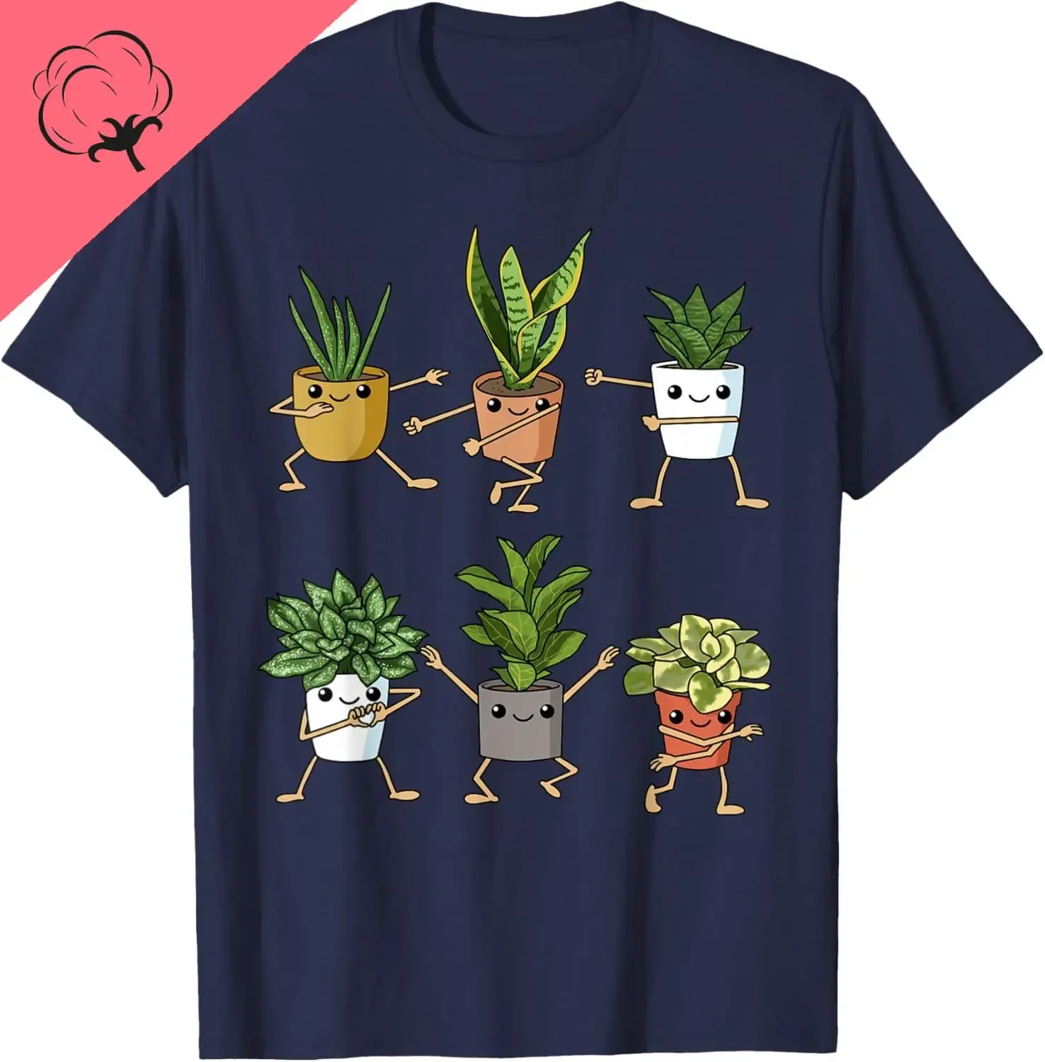 

Dancing Houseplants Succulent Garden Funny Graphic Tee Cotton Unisex Casual Trip Shirt