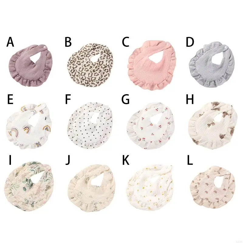 N80C Baby Bandana Bib Print Baby Feeding Saliva Towel Soft Infants Burp Cloths