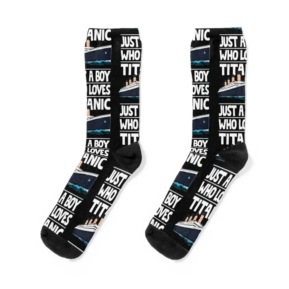 

Just A Boy Who Loves Titanic Titanic Ship Gift for Boys Kids Socks halloween Sports Wholesale Socks For Women Men's