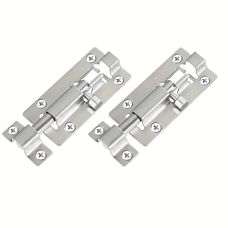2 Sets Heavy-Duty Stainless Steel Slide Bolt Locks, Thickened Security Pin for Wooden Doors and Windows, Enhances Privacy & Safe