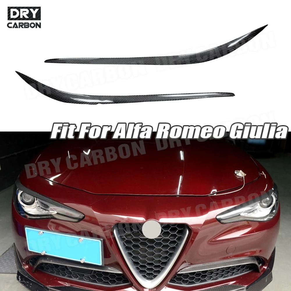 

Carbon Fiber Front Headlamp Eyebrow Headlight Eyelids for Alfa Romeo Giulia Quadrifoglio Sedan 2015-2018 Body Kits Car Styling