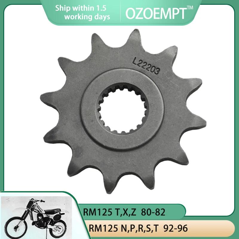 OZOEMPT 520-12T Motorcycle Front Sprocket Apply to RM125 T,X,Z,D,E,F,G,H,N,P,R,S,V,W,Y,K1,K2,K3,K4,K5  K6,K7,K8,K9,L1,L2