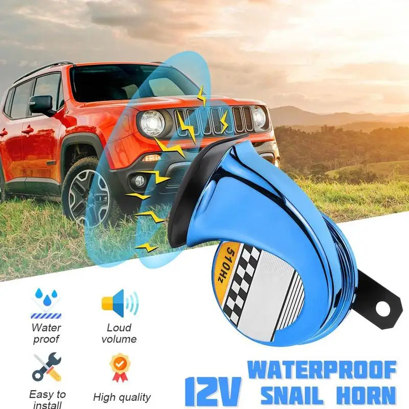 Car Air Horn Waterproof Snail Air Horn Multipurpose Fashionable Air Horn Energy Saving Horn For Scooters Mopeds ATVs Karts