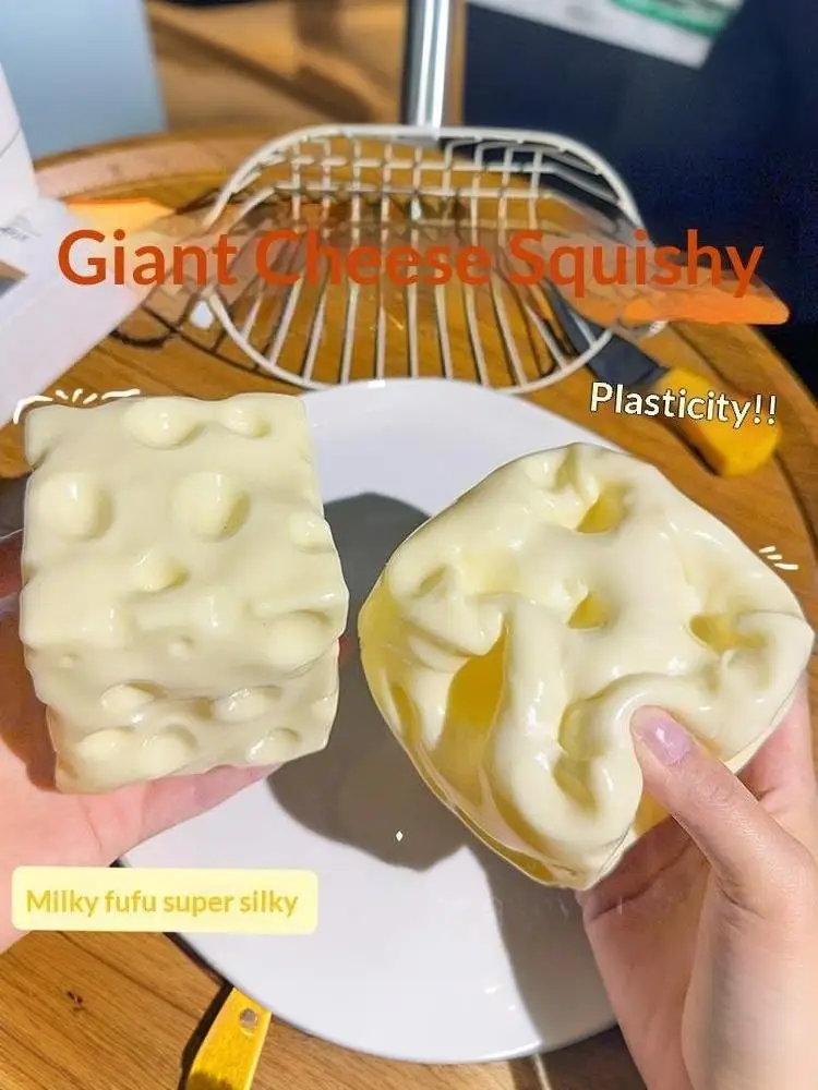 Miękka, modelowalna piłeczka antystresowa w kształcie kostki sera, nieodskakająca, sensoryczna zabawka do ściskania dla dzieci i dorosłych, do ukojenia. — 2
