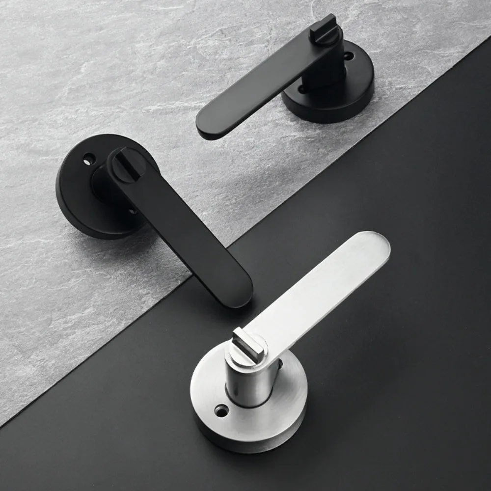 حمام من الفولاذ المقاوم للصدأ قفل باب بدون مفتاح قفل باب خشبي منزلي قفل داخلي مقبض باب مؤشر أسود وأحمر وأخضر #2