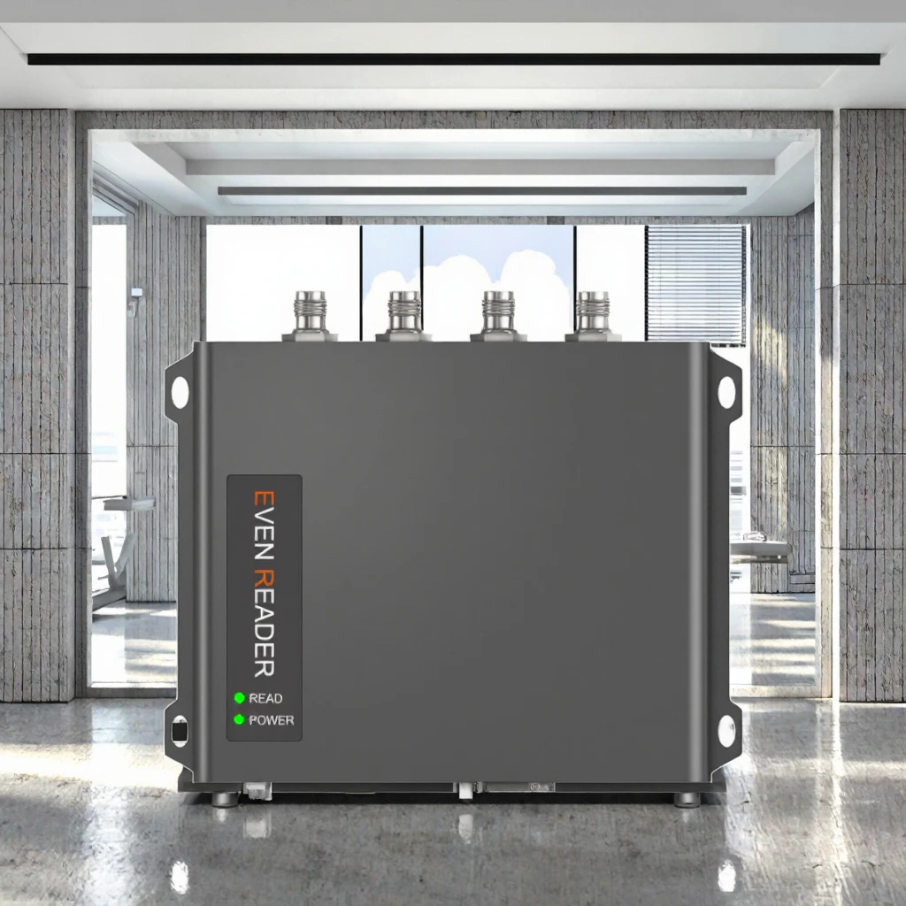 CHAFON Pembaca Kontrol Akses Tetap UHF 4-Port Jarak Jauh 10~15m Pembaca Kartu RFID Dengan RS232/RS485/TCP/IP/USB/POE/WIFI