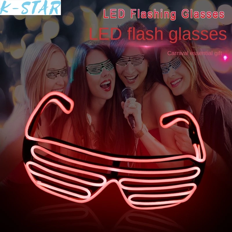 

K-Star Festival Bright Shutter Glasses Led Sunglasses Dance DJ EL Sun Glassess Neon Eyewear For Glowing Party Christmas Decor