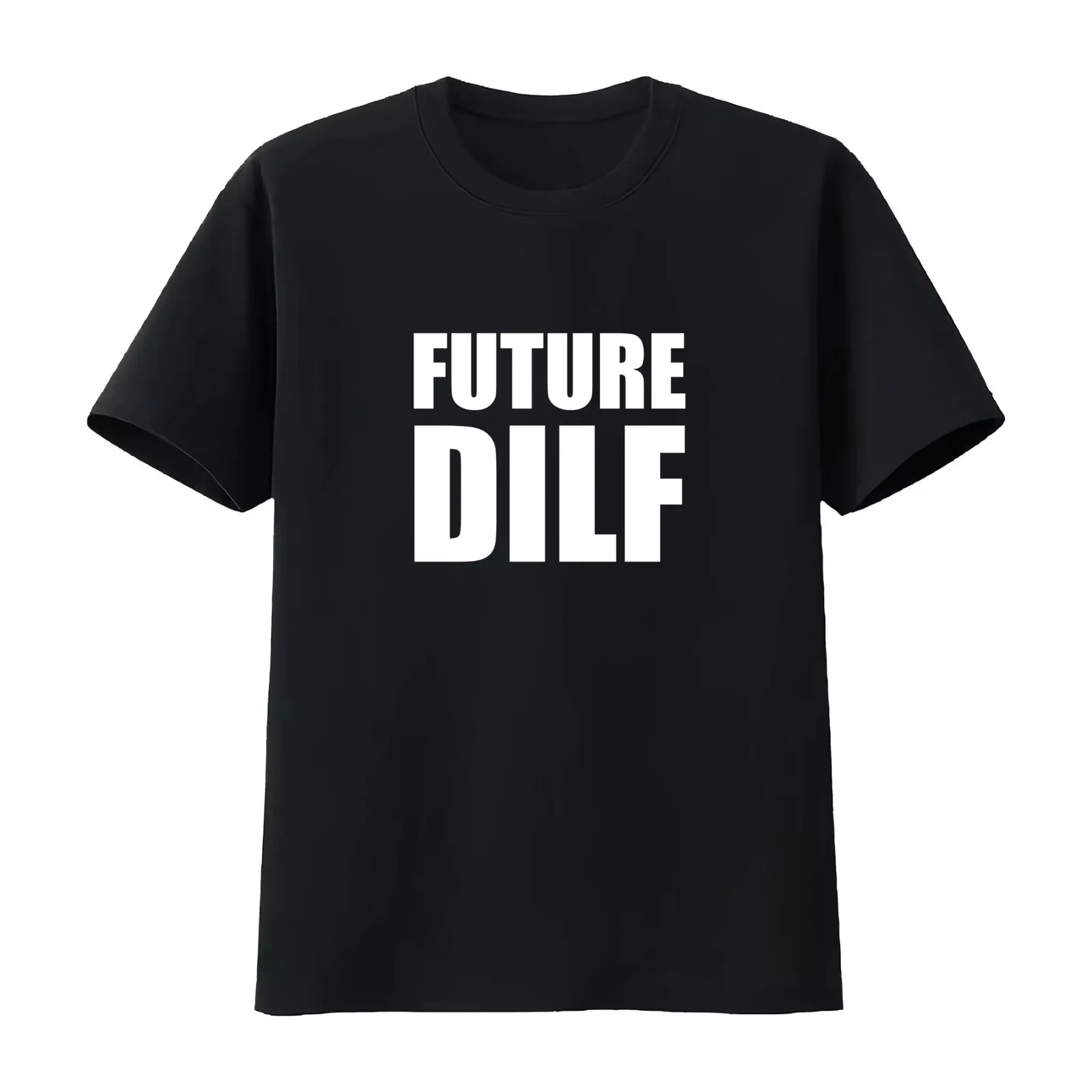 Future DILF T-Shirt Summer Casual Cotton Tee Oversized Streetwear Tops Vintage Graphic Print Loose Fit Short Sleeve