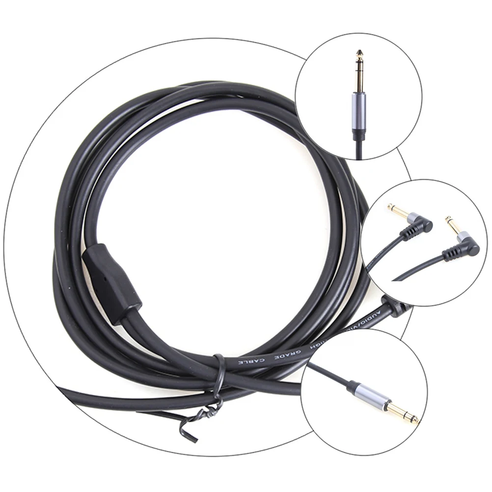 

Acoustic Guitar Cable 6.35mm Audio Equipment Adapter Electric Instrument Cord PVC Durable Flexible Sound Transmission