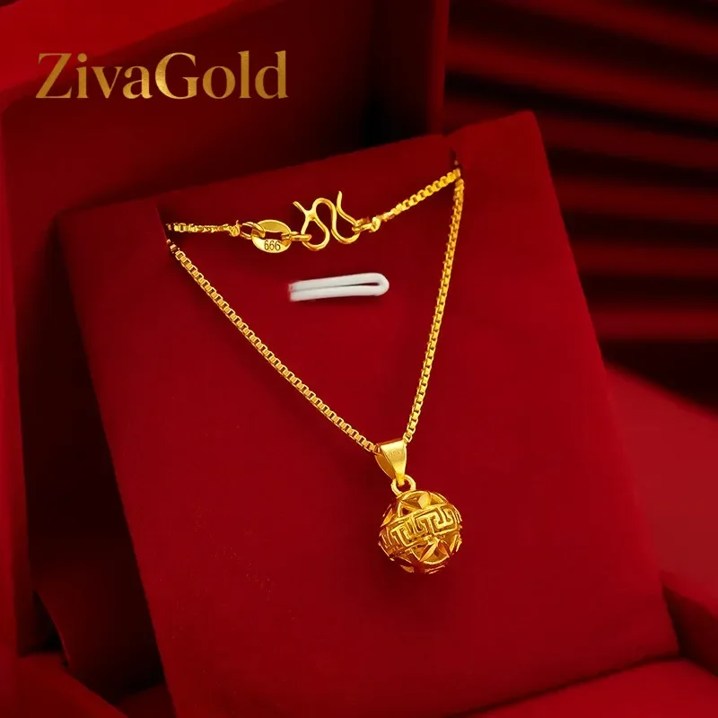 

ZivaGold Fashion - Forward 9999 Real 24K Yellow Gold Small Hydrangea Pendant