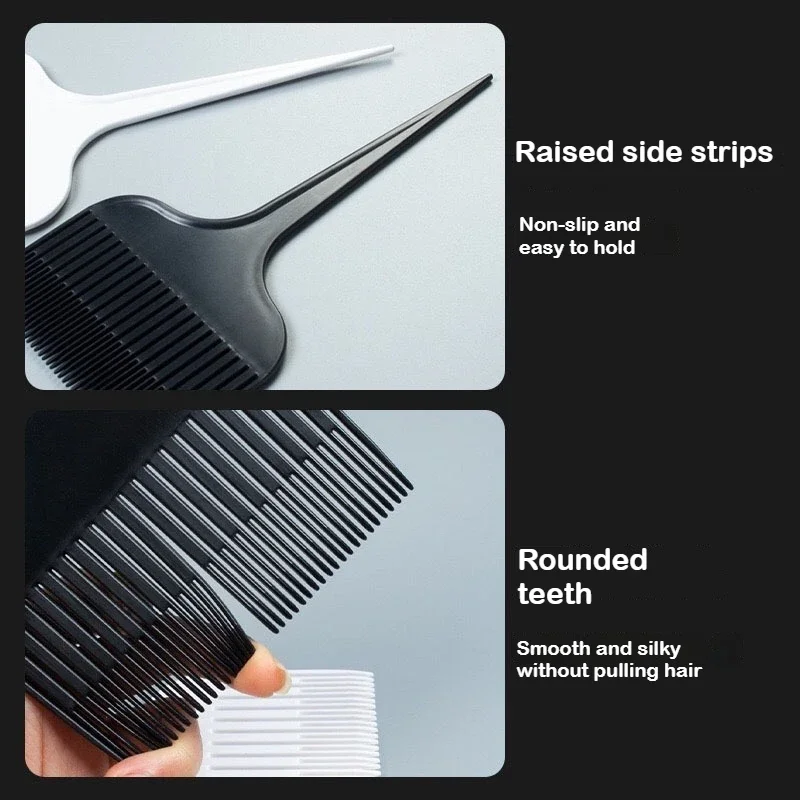 1 قطعة فرشاة صبغ الشعر تسليط الضوء على إغاظة تصفيف الشعر مشط مع ذيل الجرذ واسعة الأسنان سولون الحلاق تصفيف أداة اكسسوارات #5