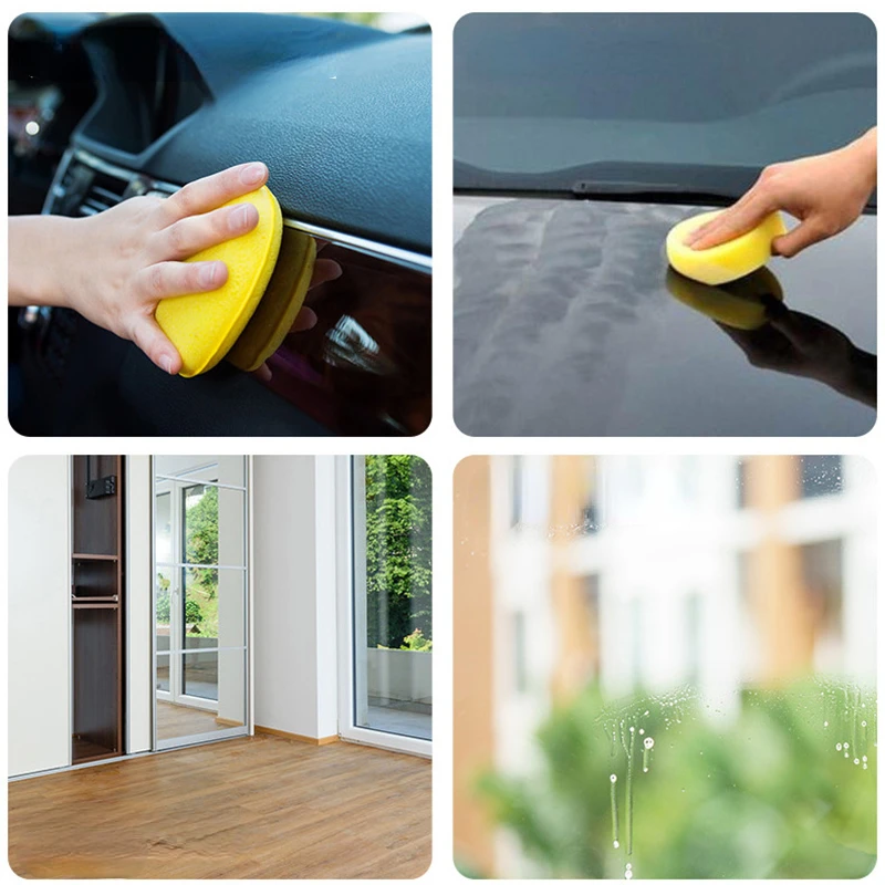 1/10/30pcs Cleaning Sponge Car Waxing Foam Sponge Round Applicator Pad Cleaning Waxing Car Detailing Car Cleaning Tools