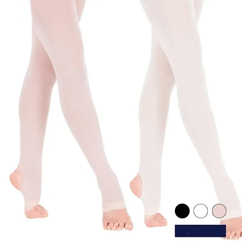 2 Pairs/ Pack Girls' Dance Tight Ultra Soft Pro Ballet Footed Leggings Velvet Stocking Children Convertible Pantyhose Students