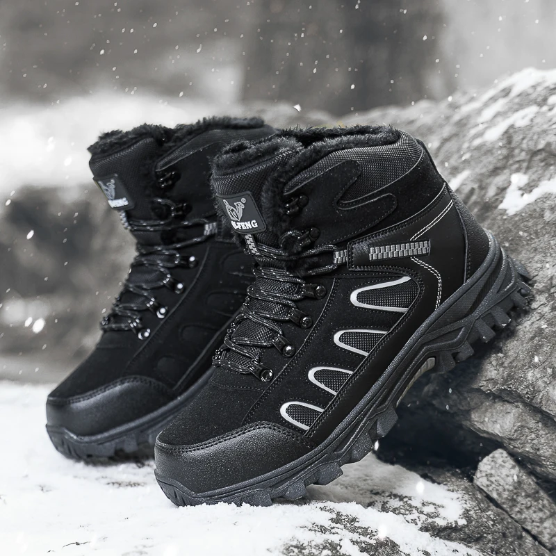 

Winter Shoes New High-quality Fashion High-top Men's Snow Boots Warm Cotton Shoes Thickened Men's Shoes Big Size 48 49