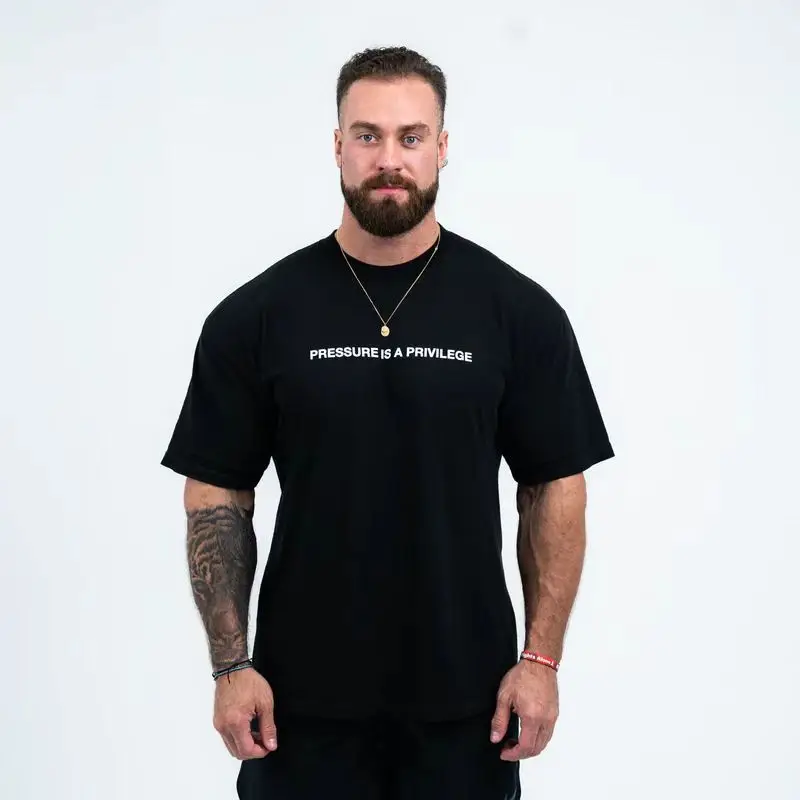 Camiseta holgada de algodón para hombre, camisa de manga corta para gimnasio, Fitness, correr, deportes, entrenamiento, culturismo, Verano