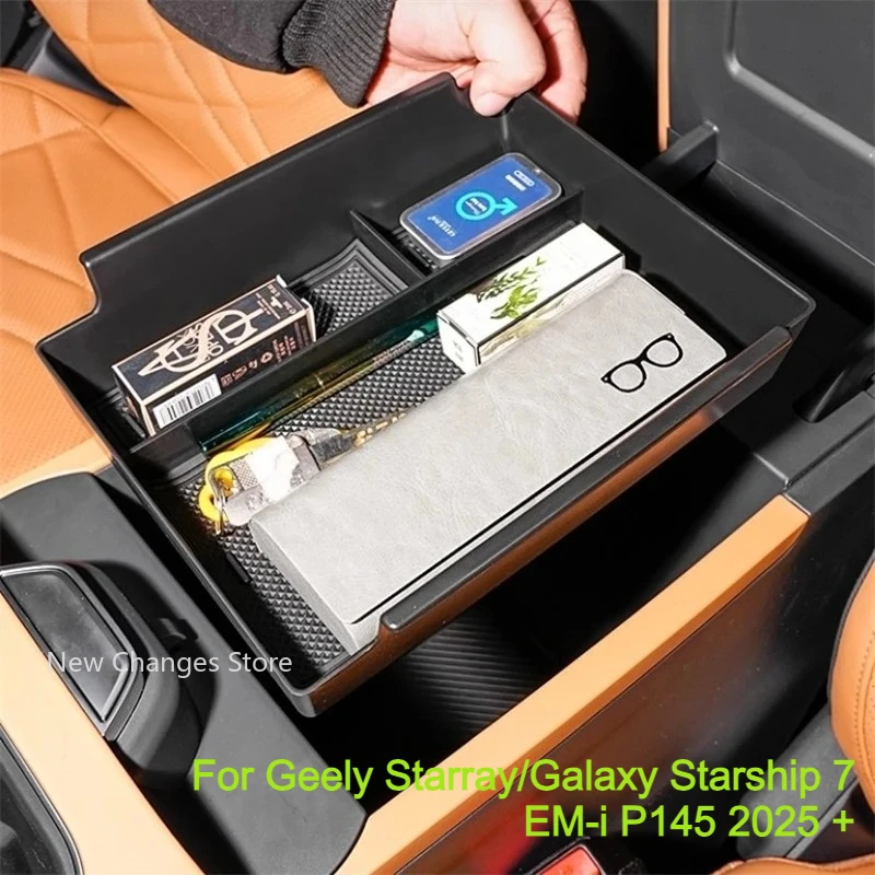 

For Geely Galaxy Starship 7 2025 2026 Car Styling Center Console Armrest Storage Box Compartment Organizer Cover Upgrade Parts