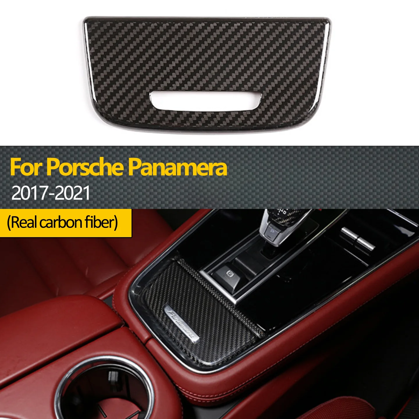 

Suitable for Porsche Panamera 2017-2021 Carbon Fiber Interior Center Console Storage Box Cover