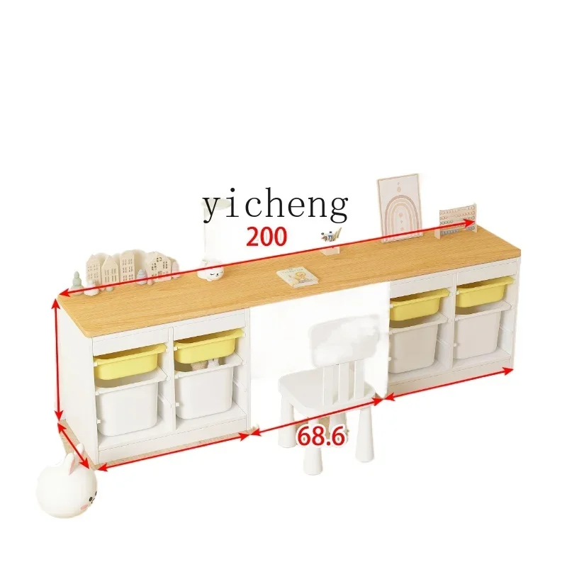 

Tqh Solid Wood Children's Desk Toy Storage Rack Storage Cabinet Living Room Writing Desk Children's Room Baby Storage Cabinet