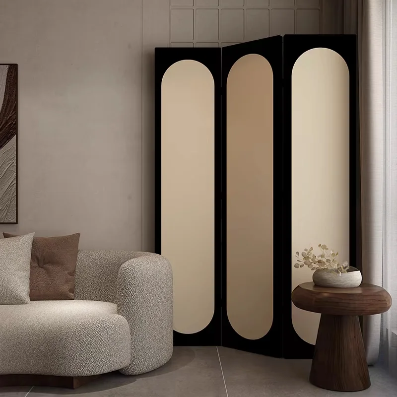 French screen partition living room foldable mobile office bedroom covering, simple home room Chinese style decoration