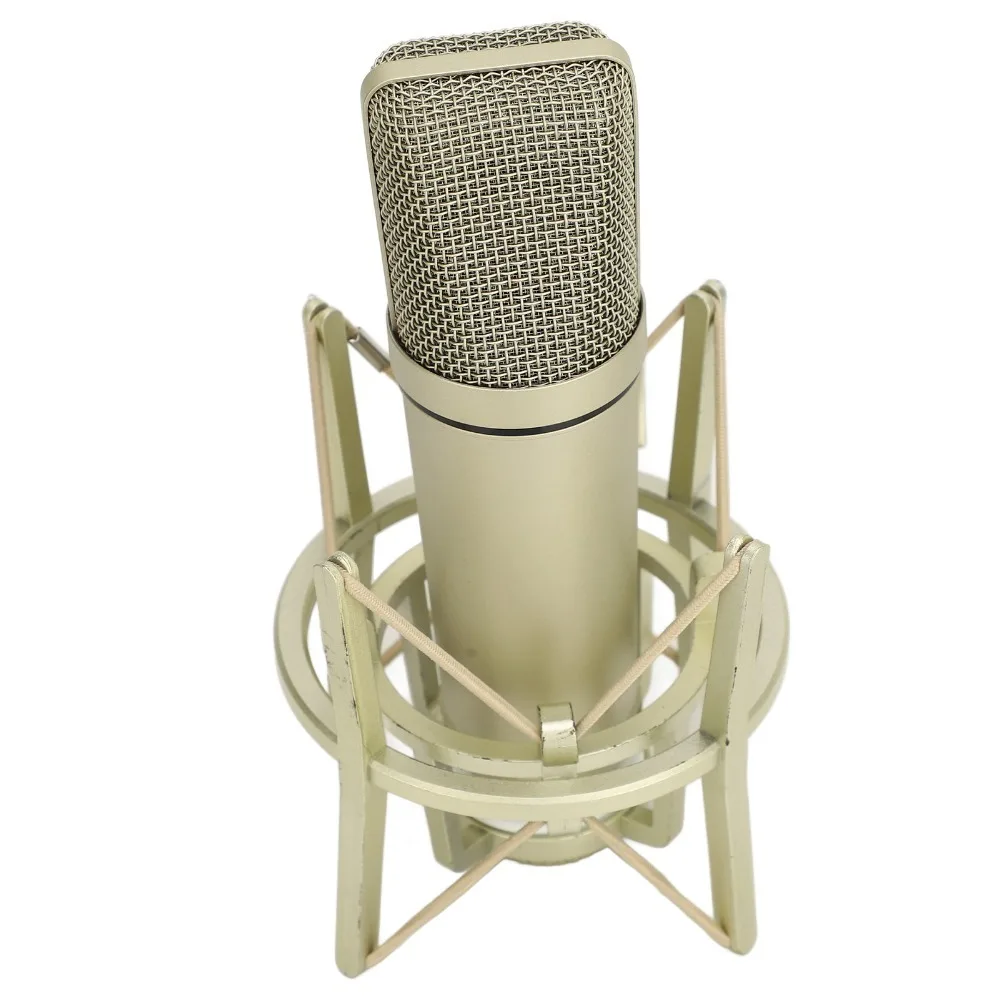Wired Studio Condenser Microphone Built-in Stable Stand Base Reduce External Interference Cardioid Condenser Microphone